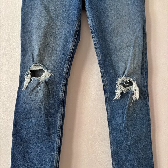 Re/Done 90's High Rise Ankle Crop Jeans in Dusk Destroy - Picture 8 of 13